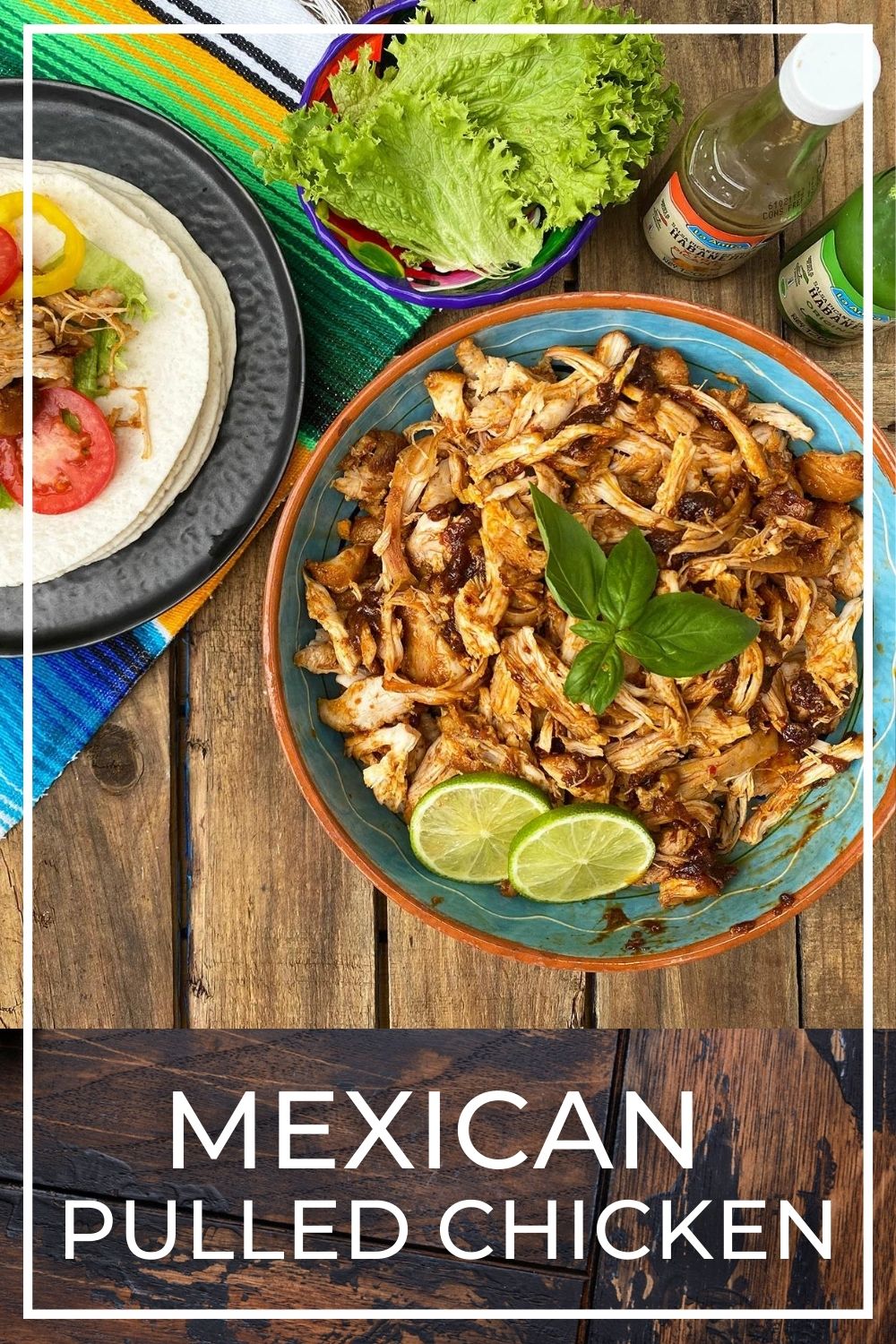 Mexicaans gekruide pulled chicken met zachte taco