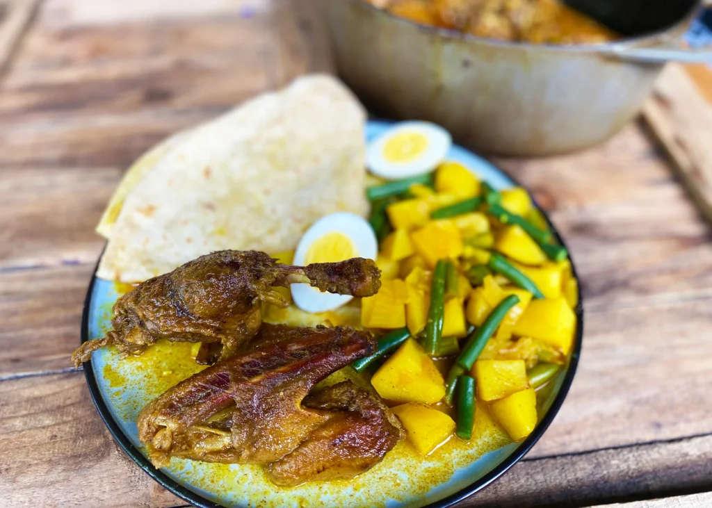 Surinaamse rotiplaat met doksa masala eend madame-jeanette