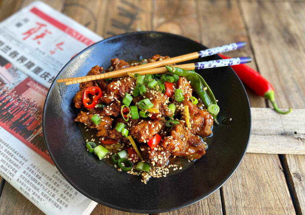 General Tso's Chicken het populaire Chinees -Amerikaanse afhaalgerecht