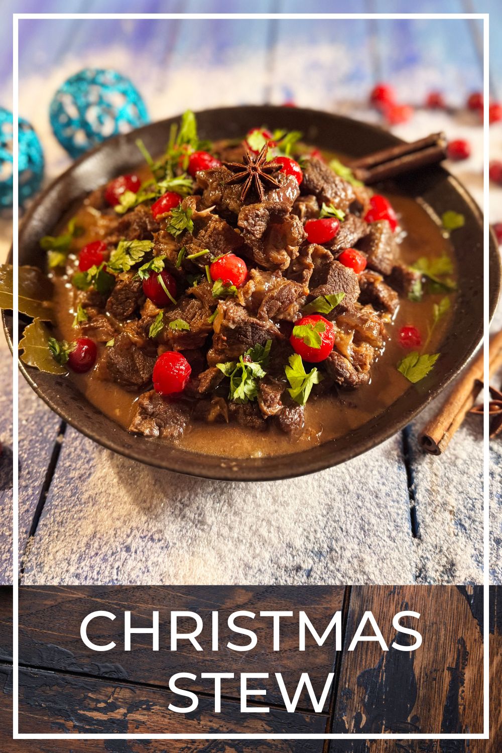 Christmas stew with cranberries