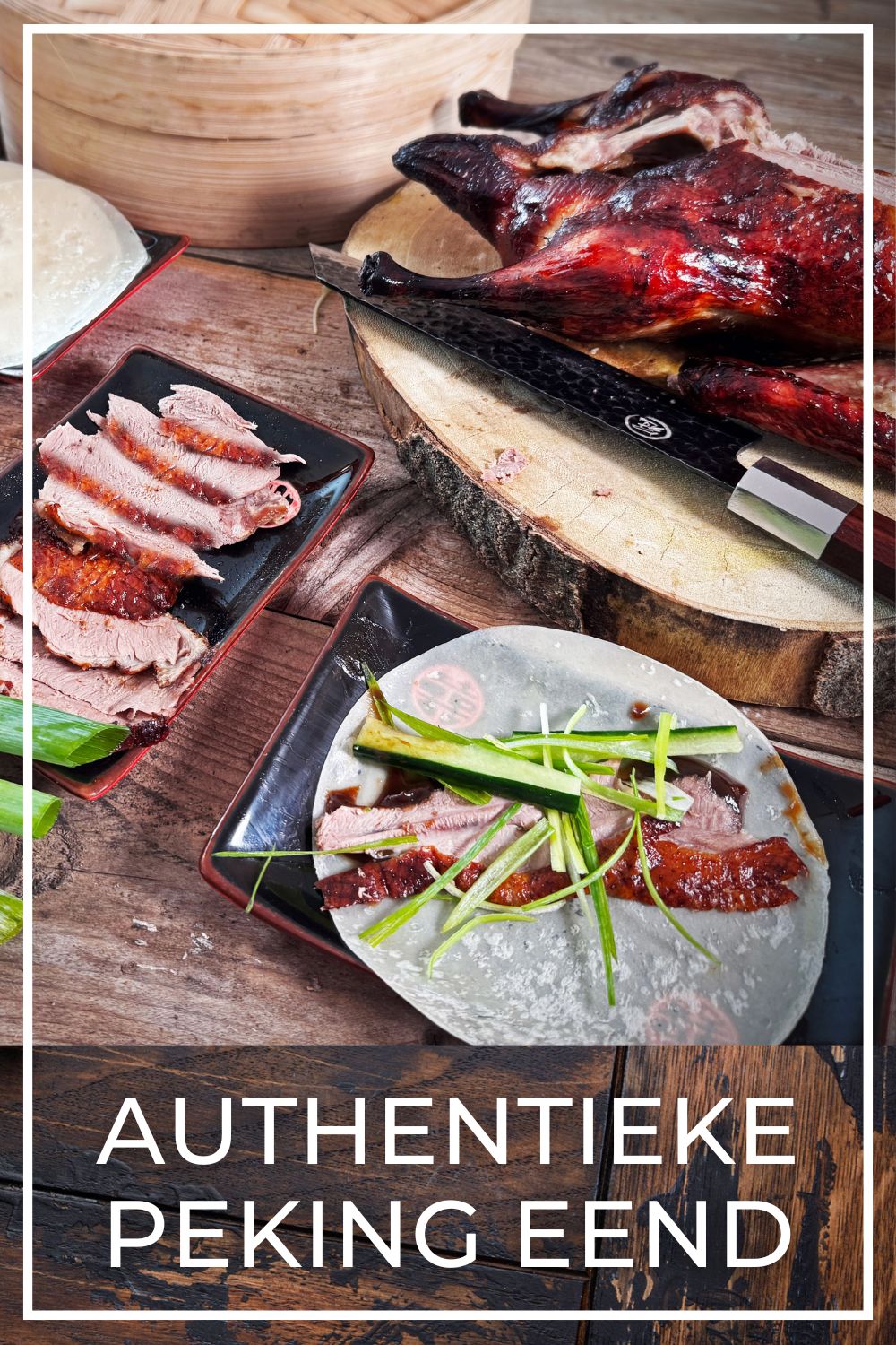 Zelfgemaakte Peking duck wrappers met saus en groenten