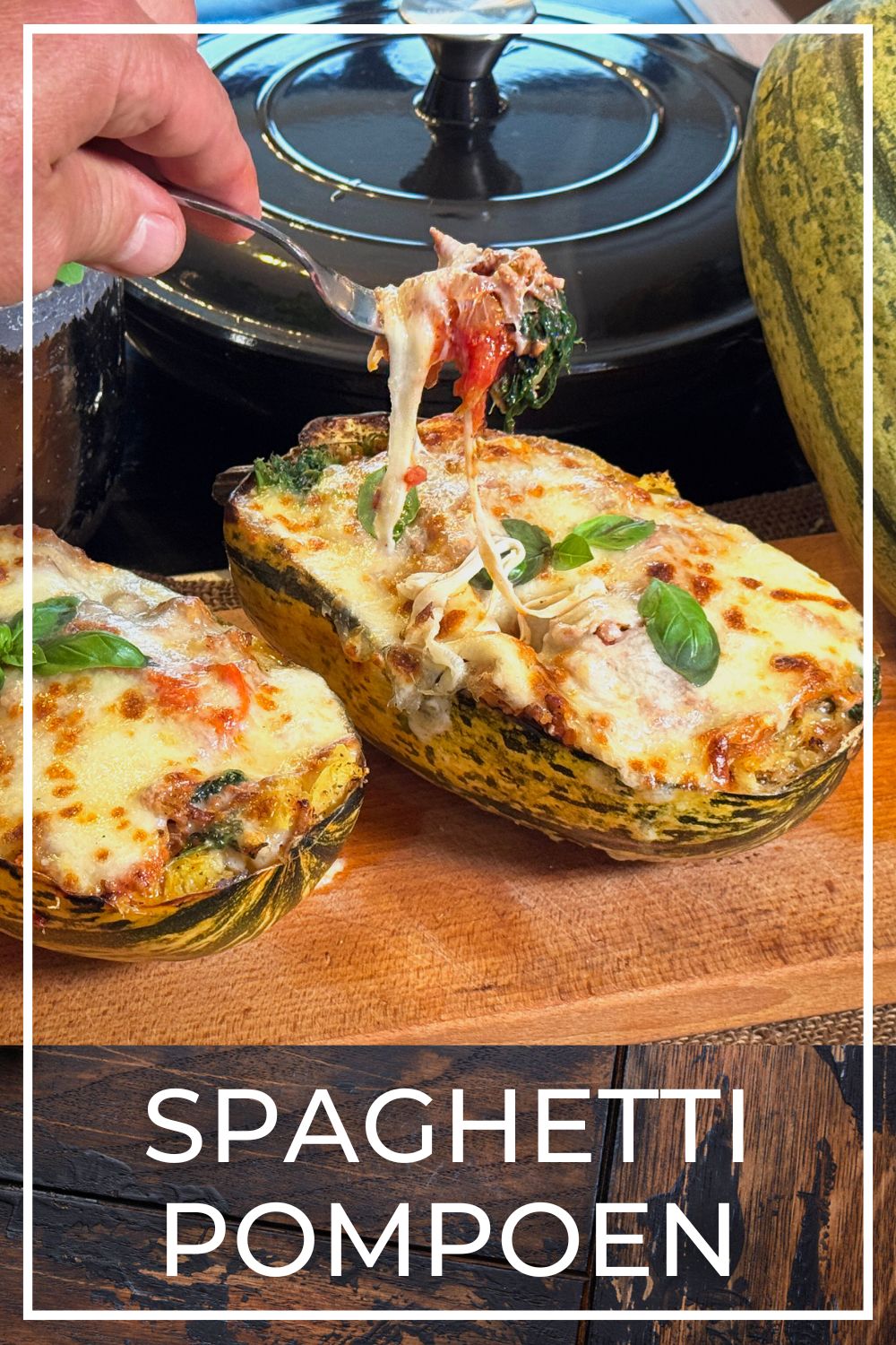 Baked spaghetti squash alla bolognese topped with melted mozzarella