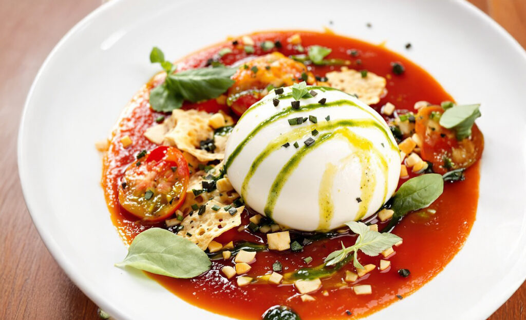 Burrata met tomaat, basilicum en olijfolie