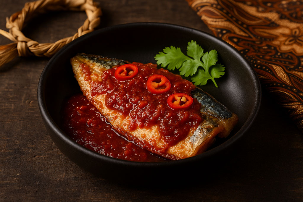 Ikan Bali (Makreel in sambalsaus) € 3,50 p.p.