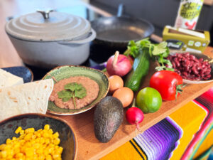 Ingredienten voor een Tortilla wrap met ei