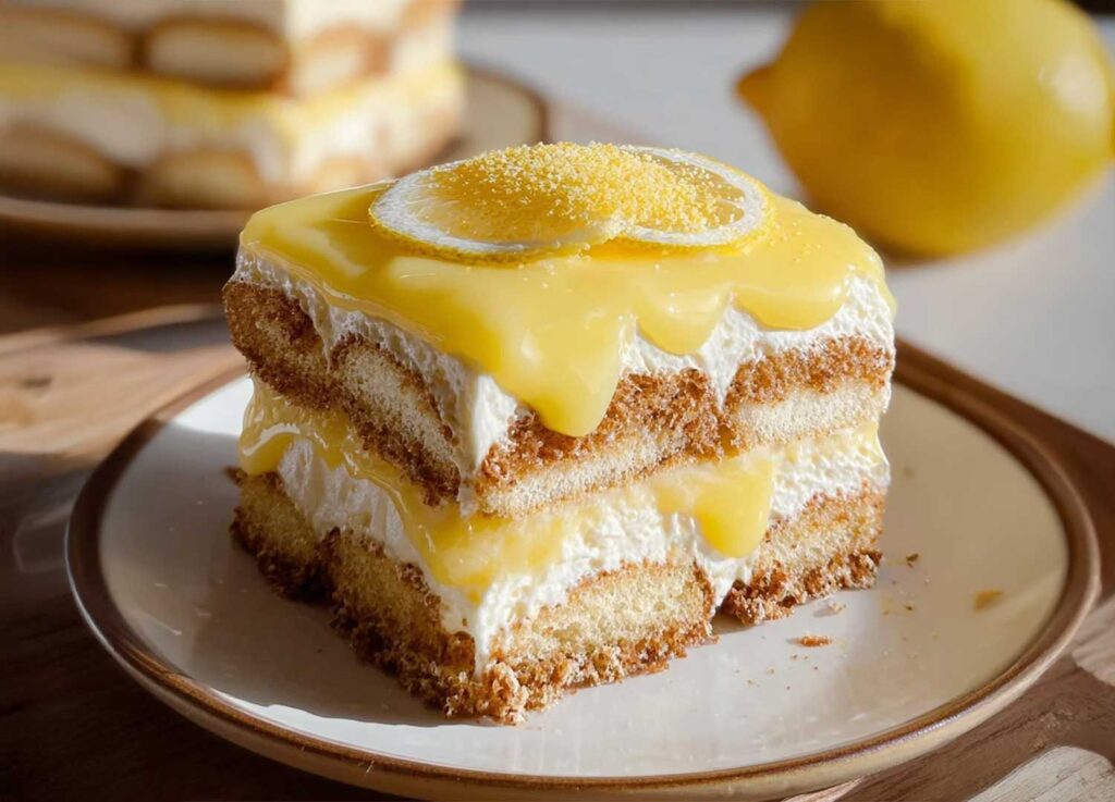 limoncello tiramisu met mascarpone en citroenrasp