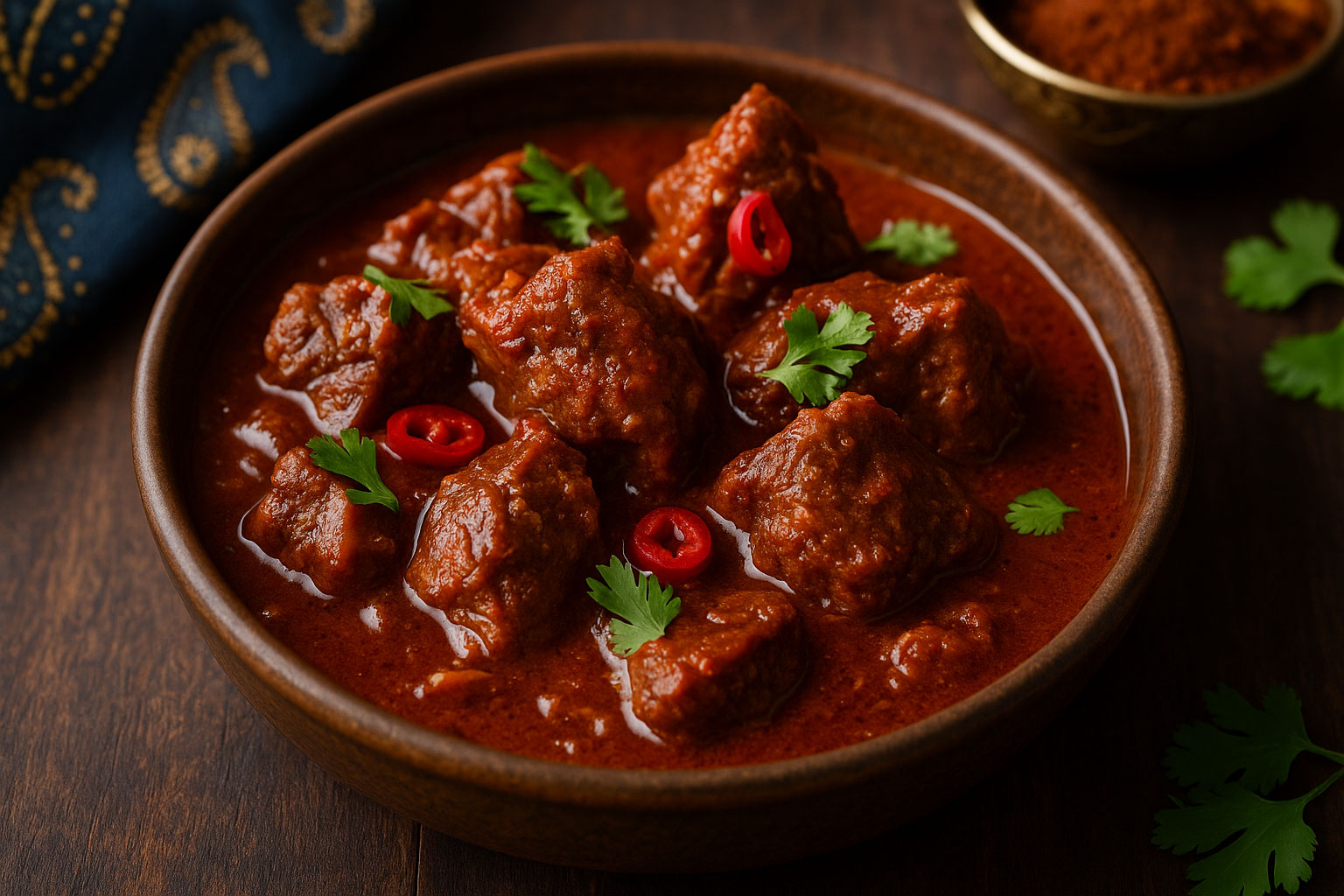 Rogan Josh (medium pittig rund- of lamsvlees)