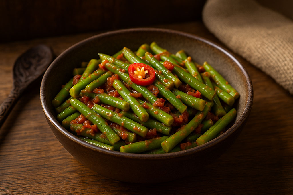 Sambal Goreng Boontjes (licht pittige boontjes)