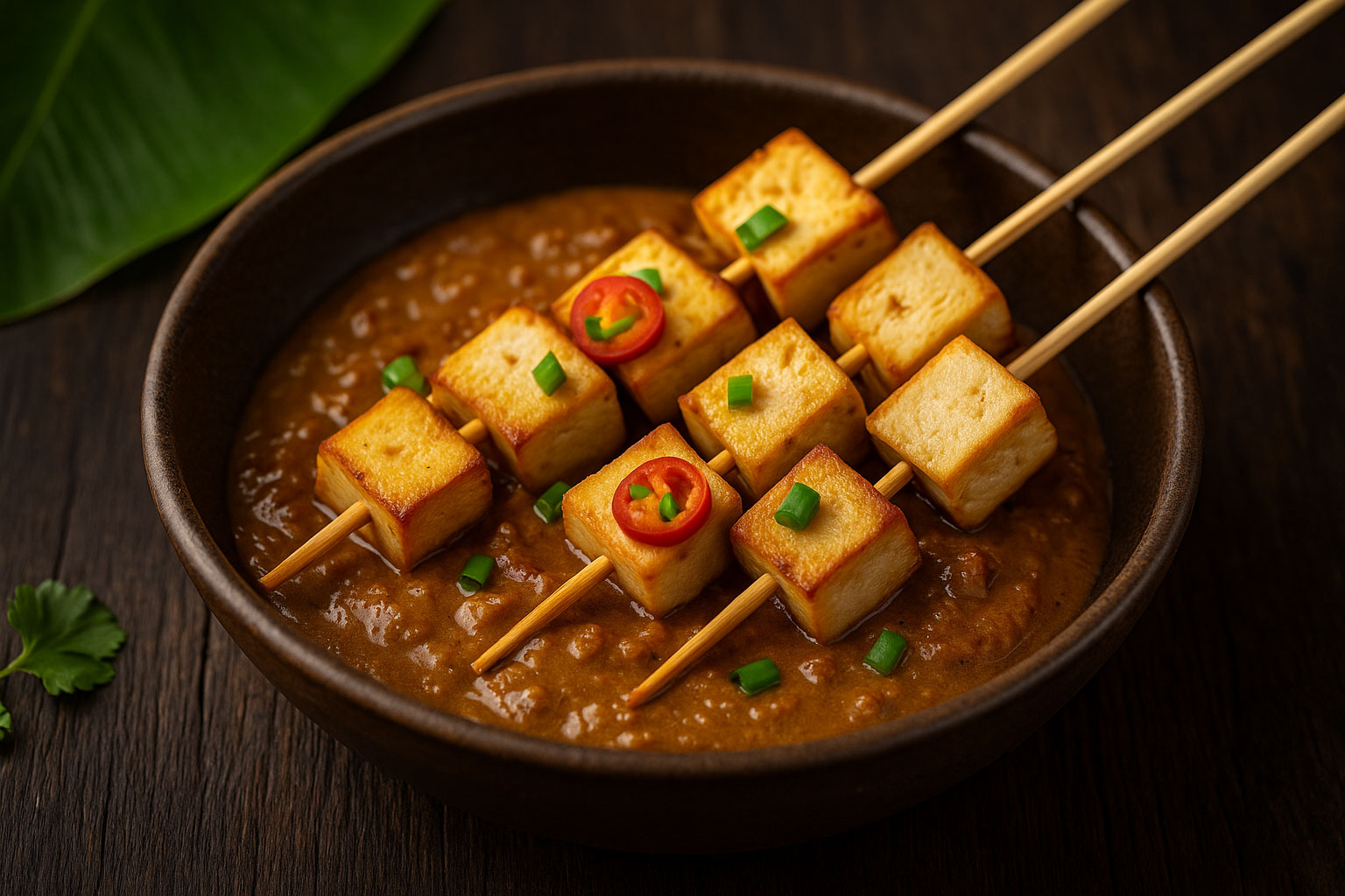 Sate Tahoe (saté van tofu)