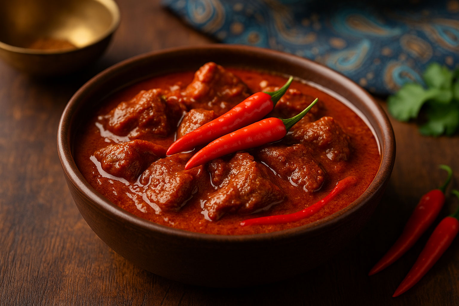 Vindaloo (Pittig rund- of varkensvlees)