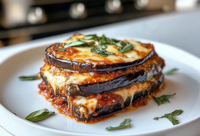 Parmigiana di melanzane met aubergine, tomaat en Parmezaanse kaas