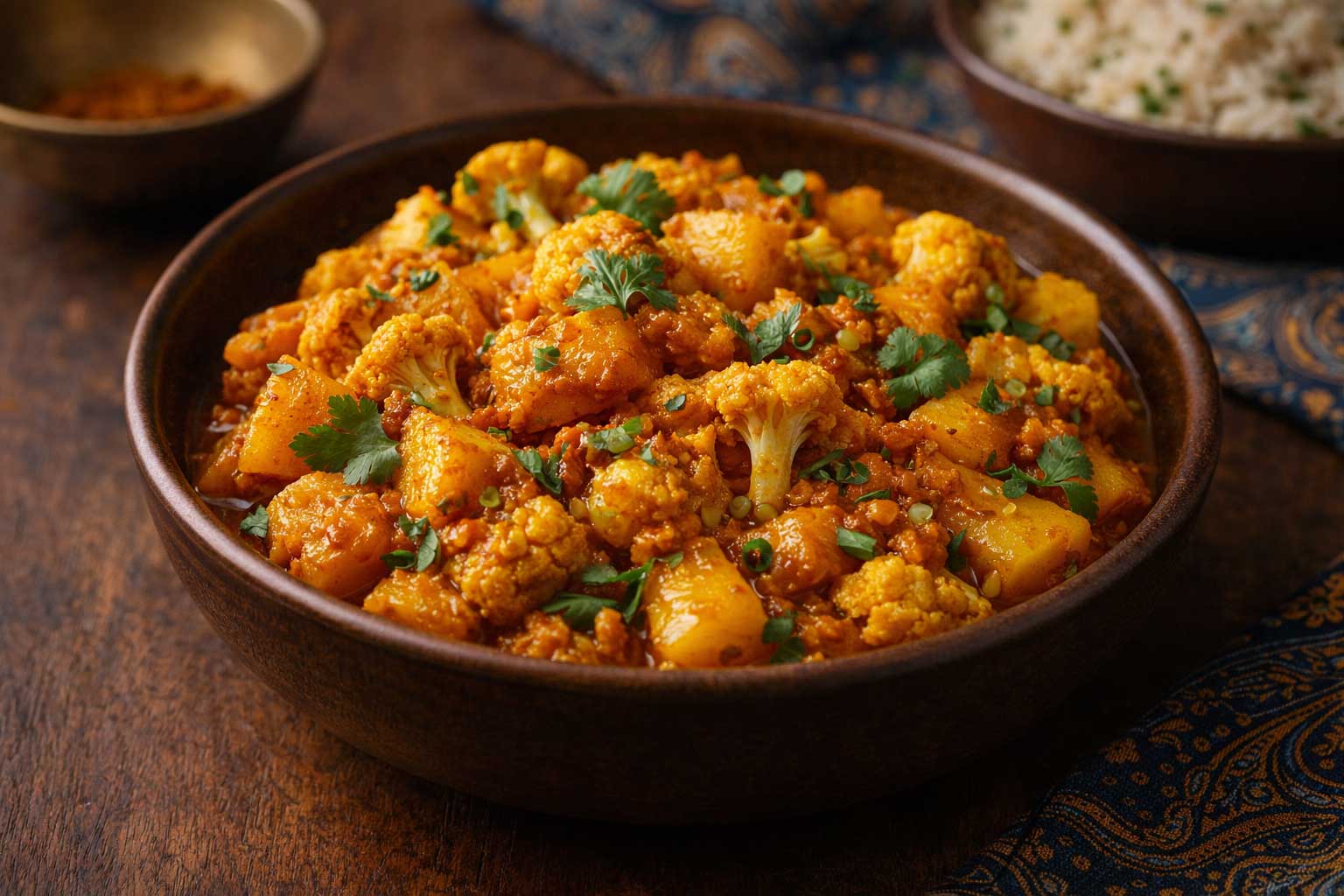 Aloo Gobi (Spinazie met Indiase kaas)