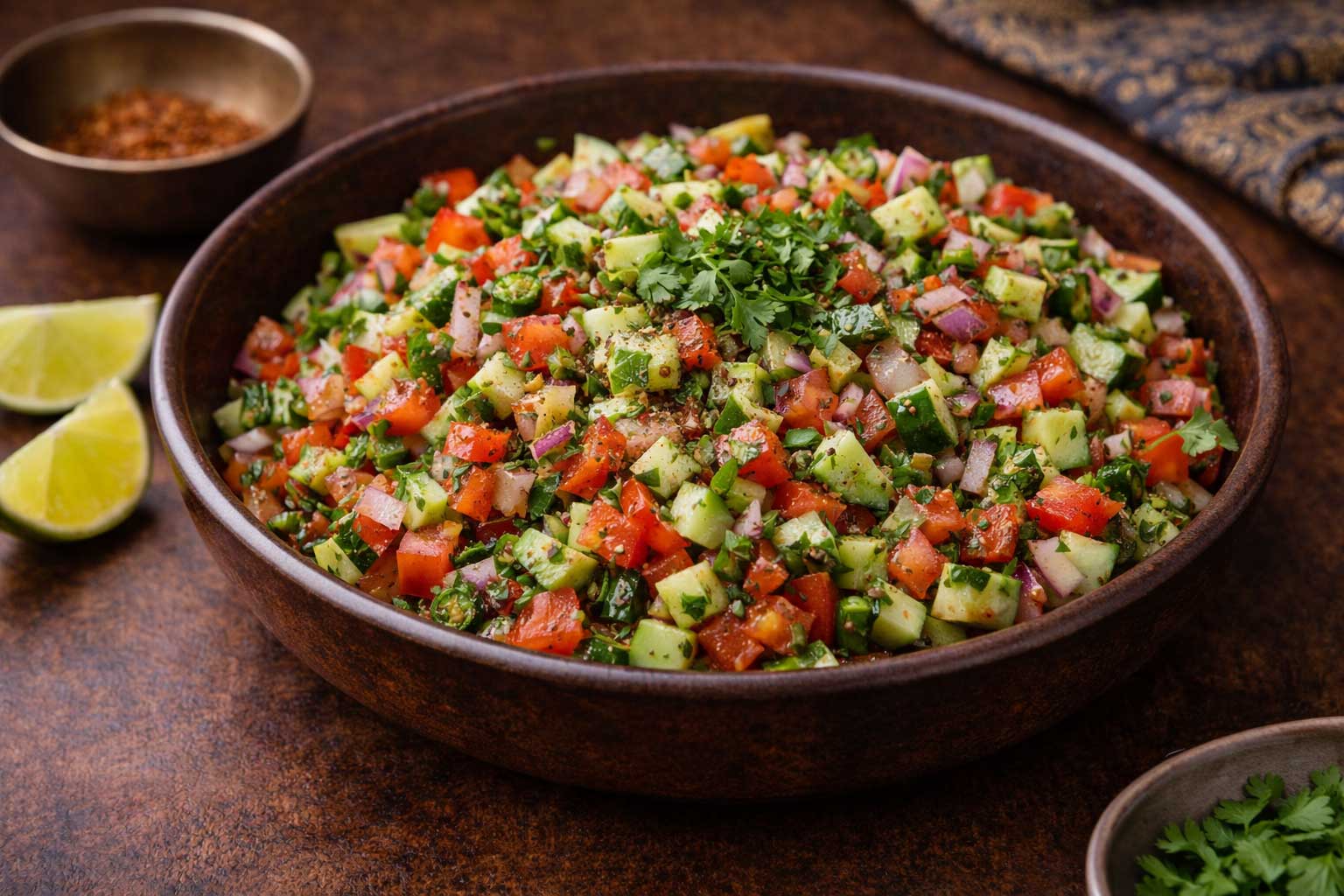 Kachumbar (frisse komkommersalade) € 1,00 p.p.