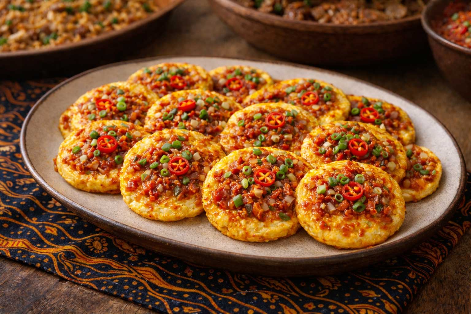 Telor Dadar Pedis (Sambal omeletjes)