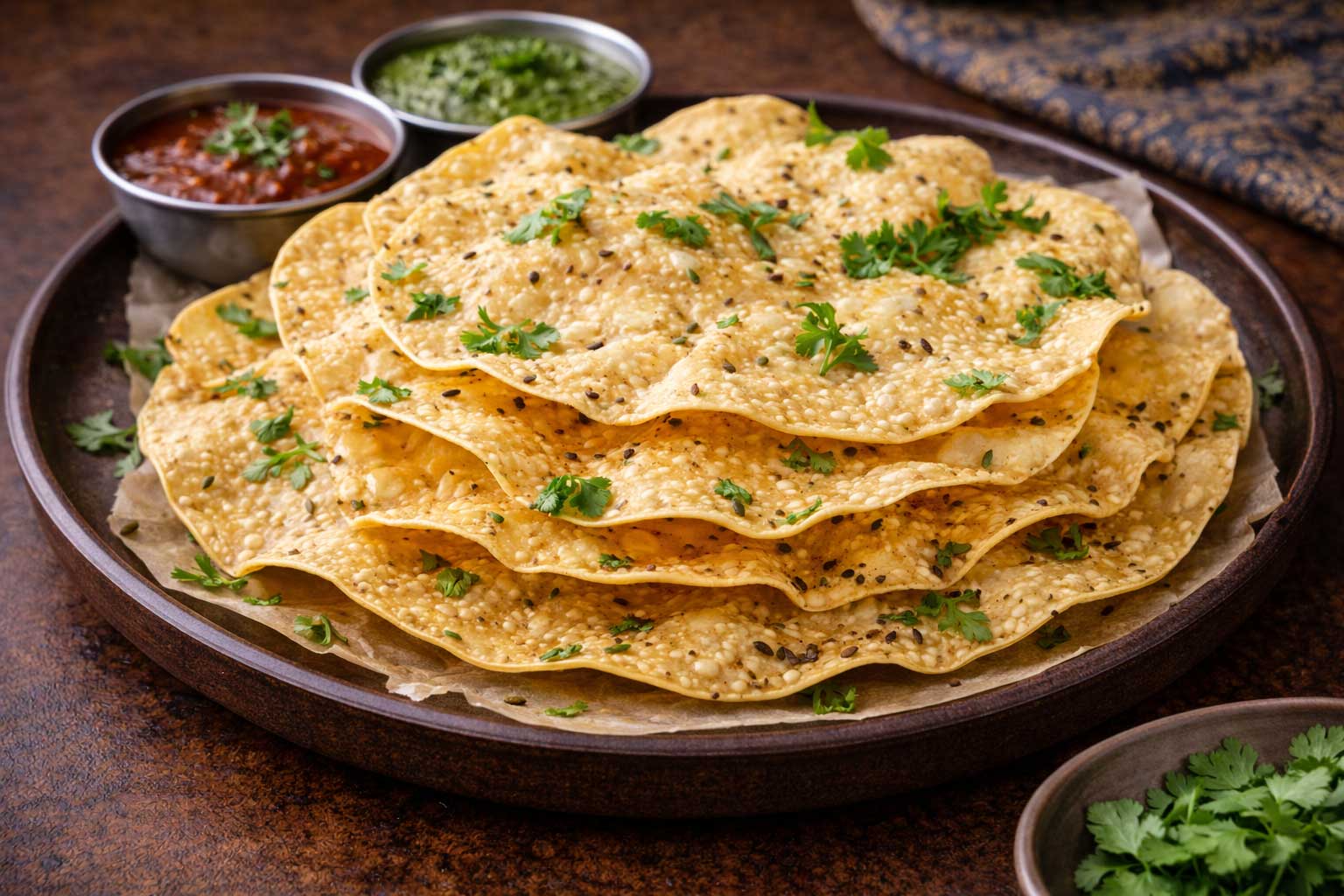 Pappadum (krokante linzencracker)