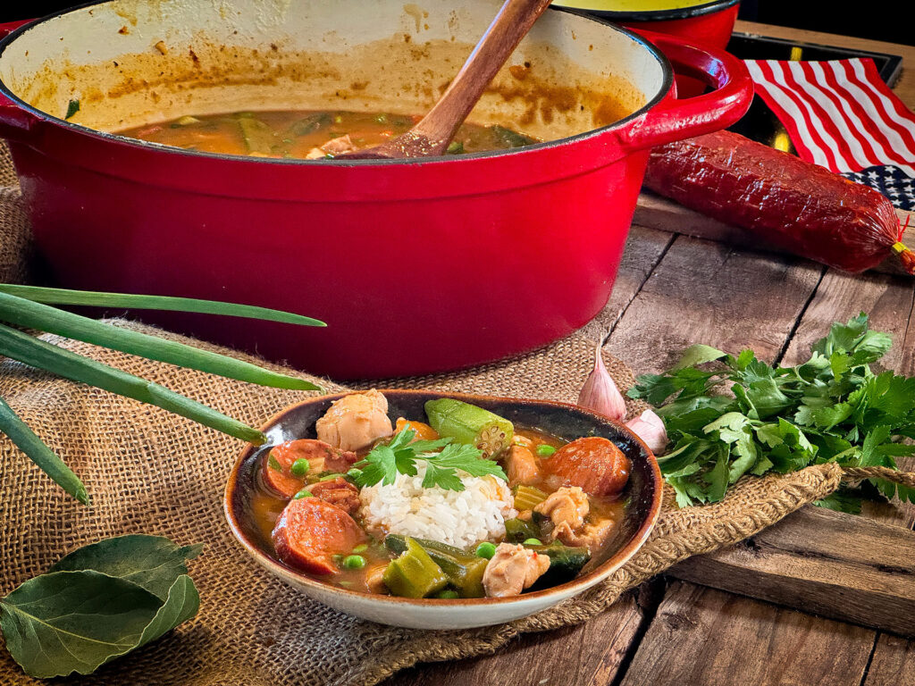 Kom gumbo, kruidige stoofpot uit Louisiana.