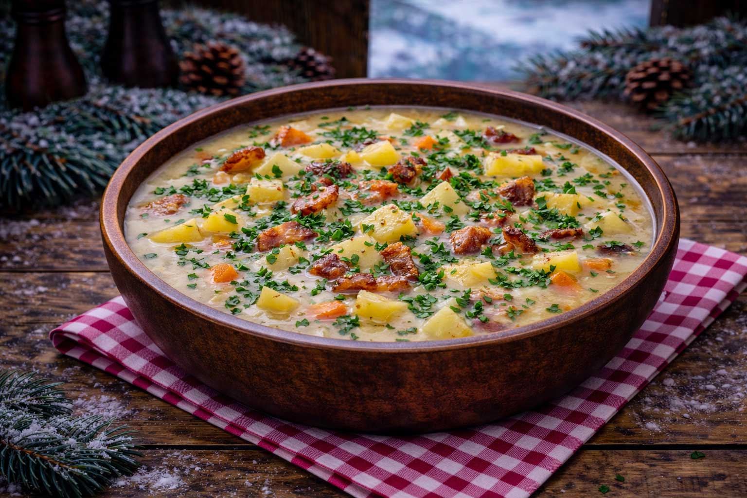 Kartoffelsuppe (romige aardappelsoep)