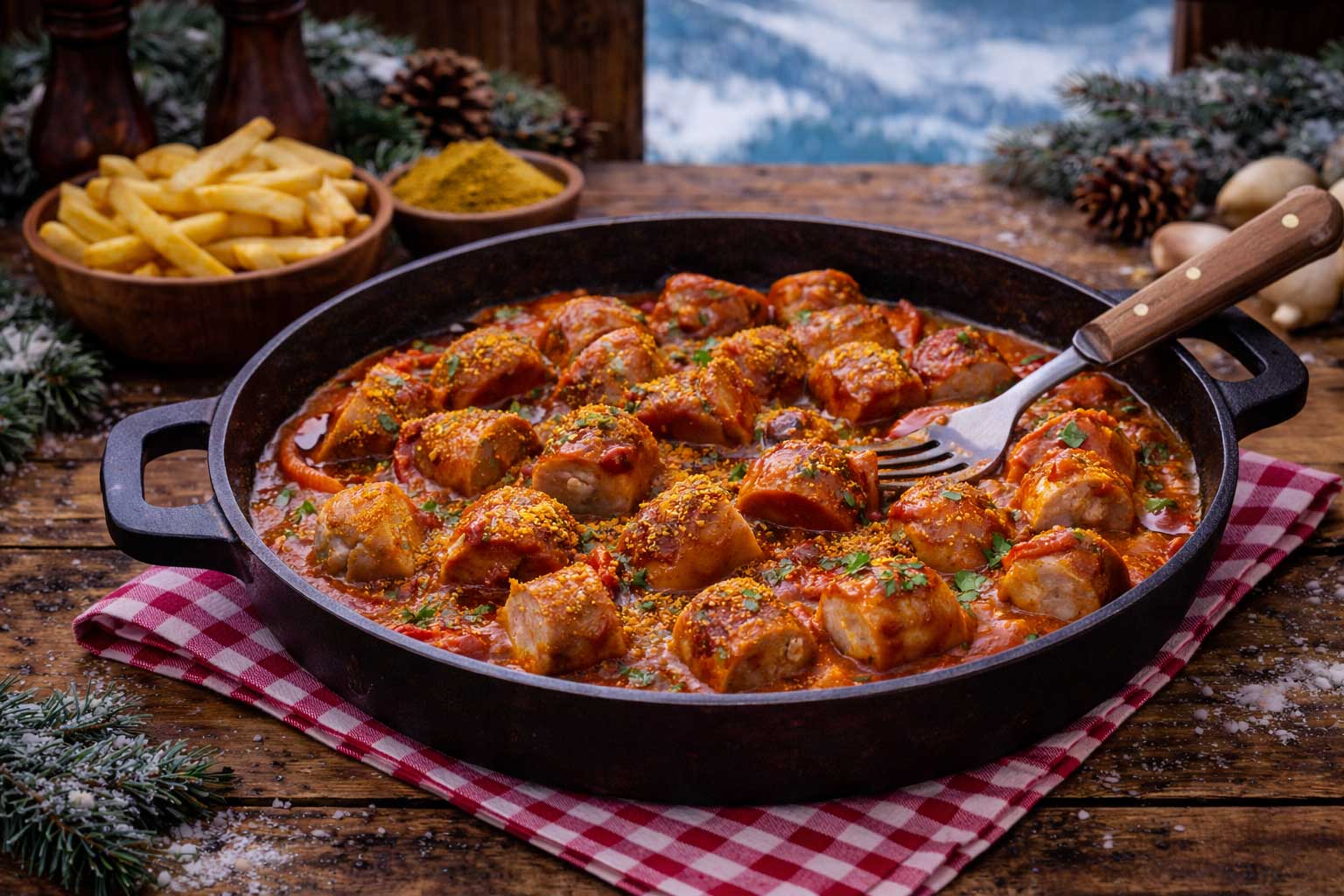 Currywurst (worst met currysaus)