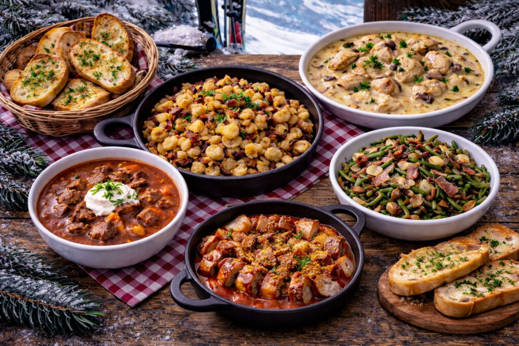 wintersport apres ski buffet