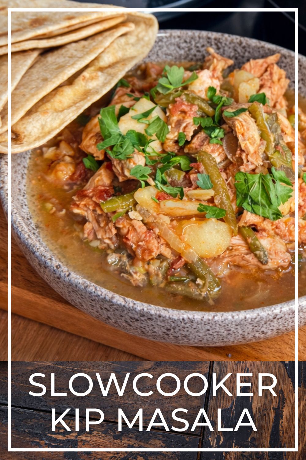 Slow cooker chicken masala with potatoes and green beans