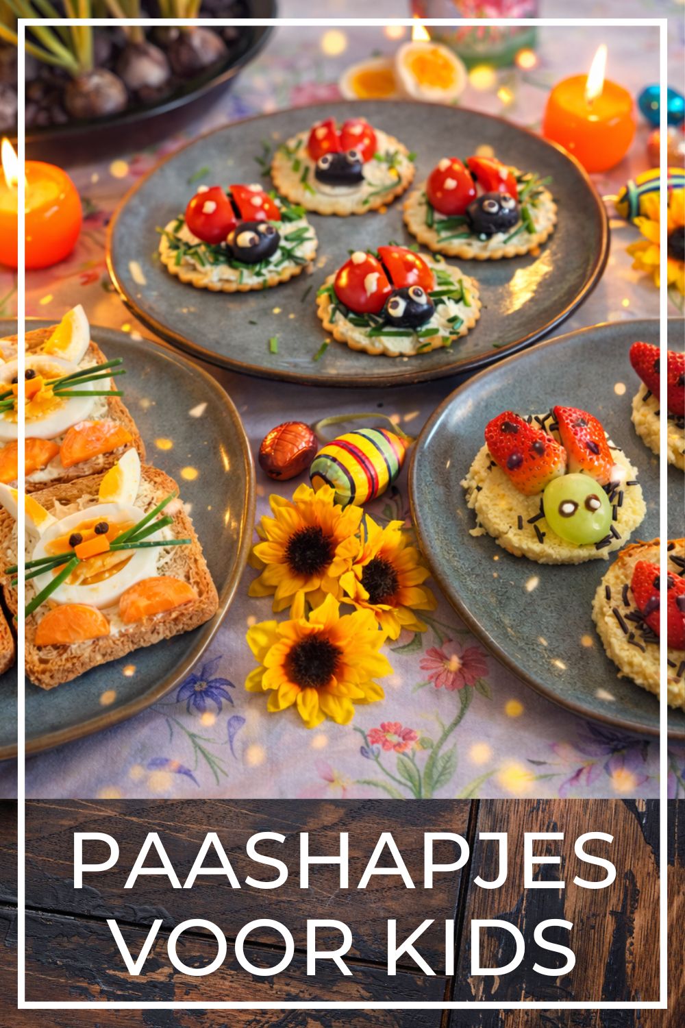 Easter snacks made with kids bunny and ladybug food