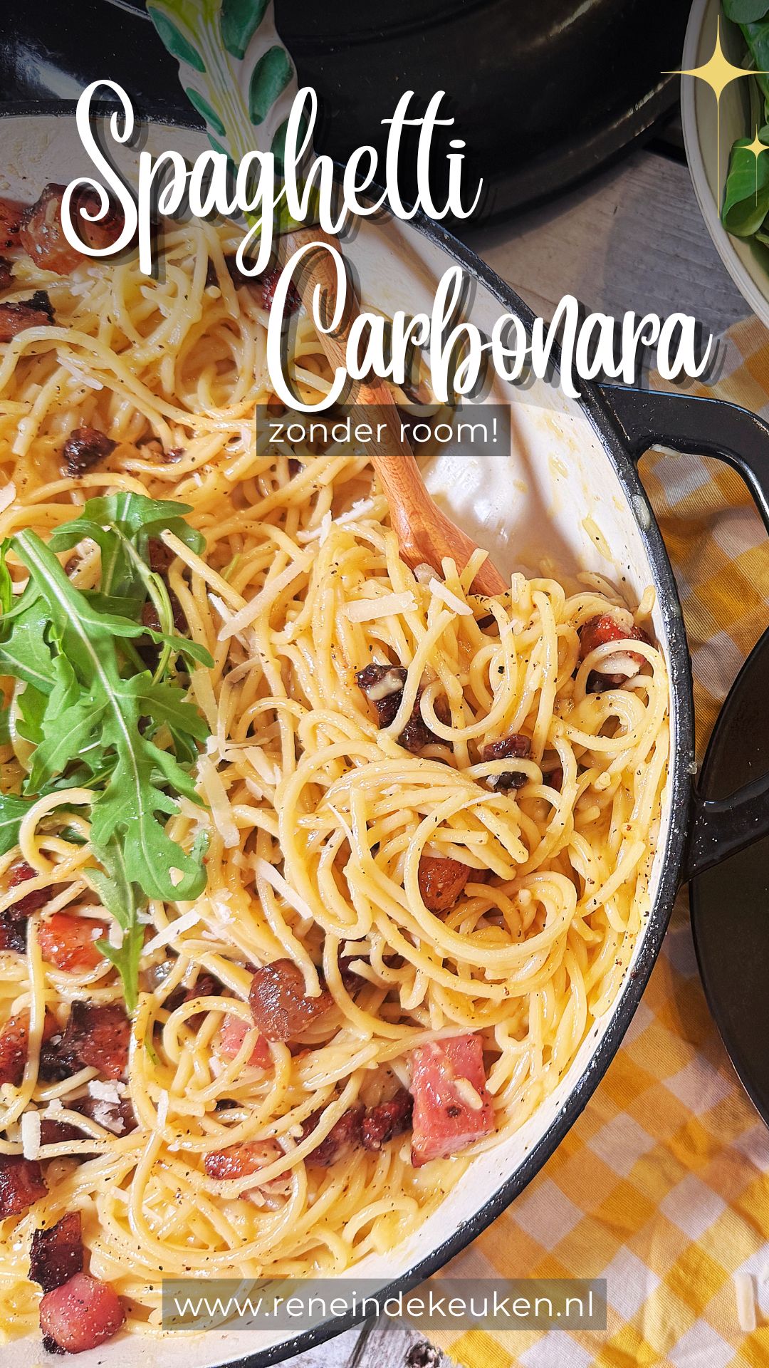 Classic spaghetti carbonara without cream